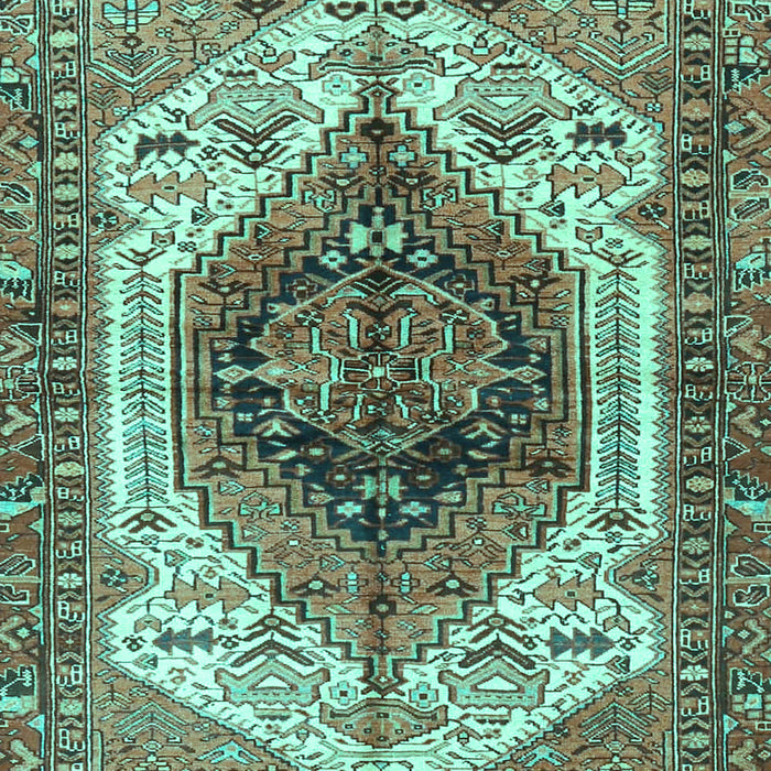 Machine Washable Persian Turquoise Traditional Area Rugs, wshtr4350turq