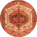 Machine Washable Persian Orange Traditional Area Rugs, wshtr4350org