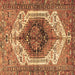 Square Persian Brown Traditional Rug, tr4350brn