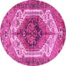 Round Persian Pink Traditional Rug, tr4350pnk