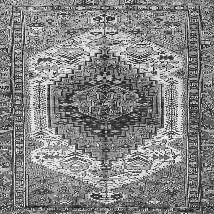 Round Machine Washable Persian Gray Traditional Rug, wshtr4350gry