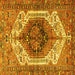 Square Persian Yellow Traditional Rug, tr4350yw