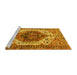 Sideview of Machine Washable Persian Yellow Traditional Rug, wshtr4350yw