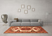 Machine Washable Persian Orange Traditional Area Rugs in a Living Room, wshtr4351org