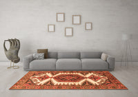 Machine Washable Persian Orange Traditional Rug, wshtr4351org