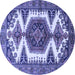 Round Persian Blue Traditional Rug, tr4351blu