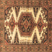 Square Persian Brown Traditional Rug, tr4351brn