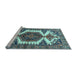 Sideview of Machine Washable Persian Light Blue Traditional Rug, wshtr4351lblu