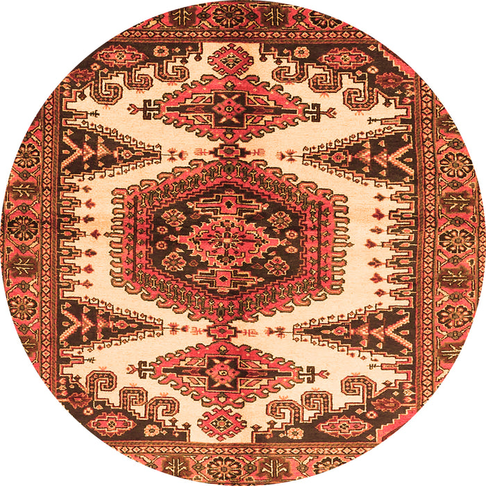 Machine Washable Persian Orange Traditional Area Rugs, wshtr4351org