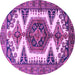 Round Persian Purple Traditional Rug, tr4351pur