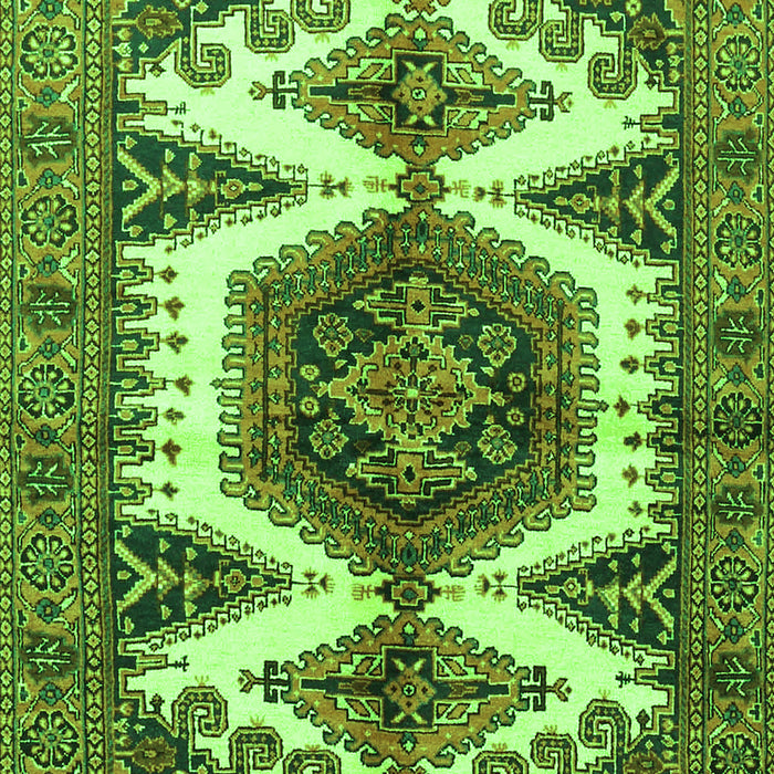 Serging Thickness of Machine Washable Persian Green Traditional Area Rugs, wshtr4351grn