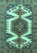 Machine Washable Persian Turquoise Traditional Area Rugs, wshtr4351turq