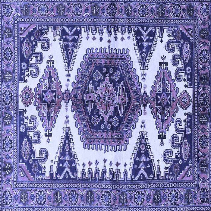 Square Machine Washable Persian Blue Traditional Rug, wshtr4351blu