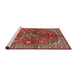 Sideview of Machine Washable Traditional Tomato Red Rug, wshtr4352