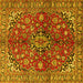 Square Medallion Yellow Traditional Rug, tr4352yw