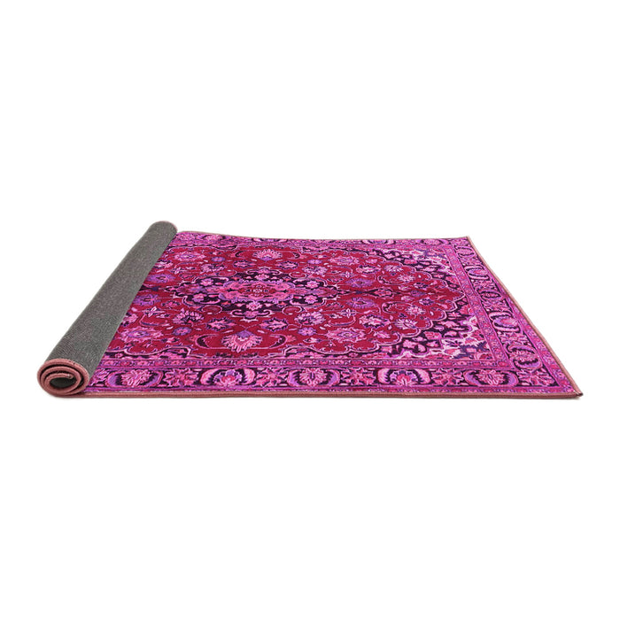 Sideview of Medallion Pink Traditional Rug, tr4352pnk