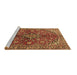 Sideview of Machine Washable Medallion Brown Traditional Rug, wshtr4352brn