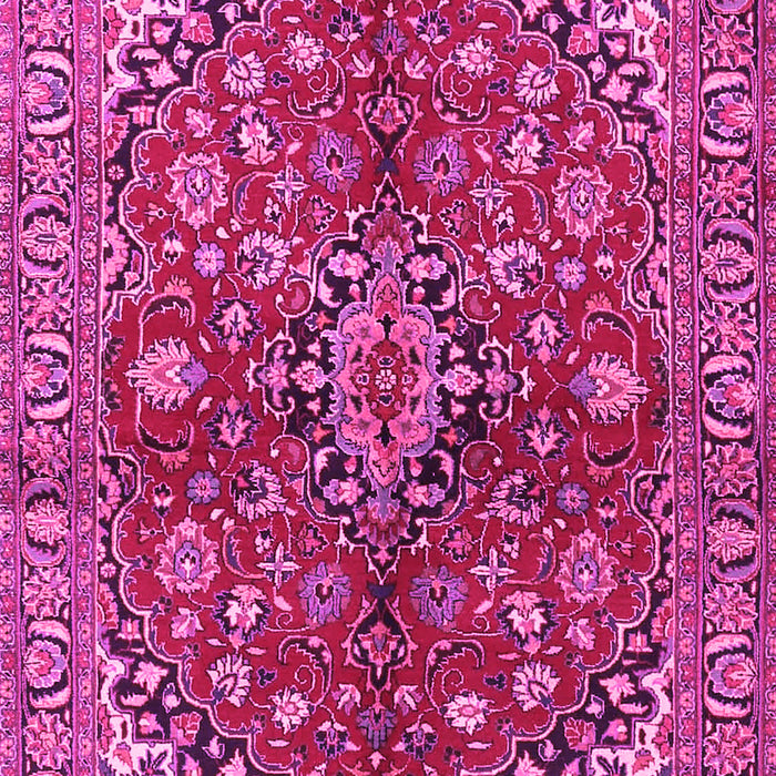 Machine Washable Medallion Pink Traditional Rug, wshtr4352pnk