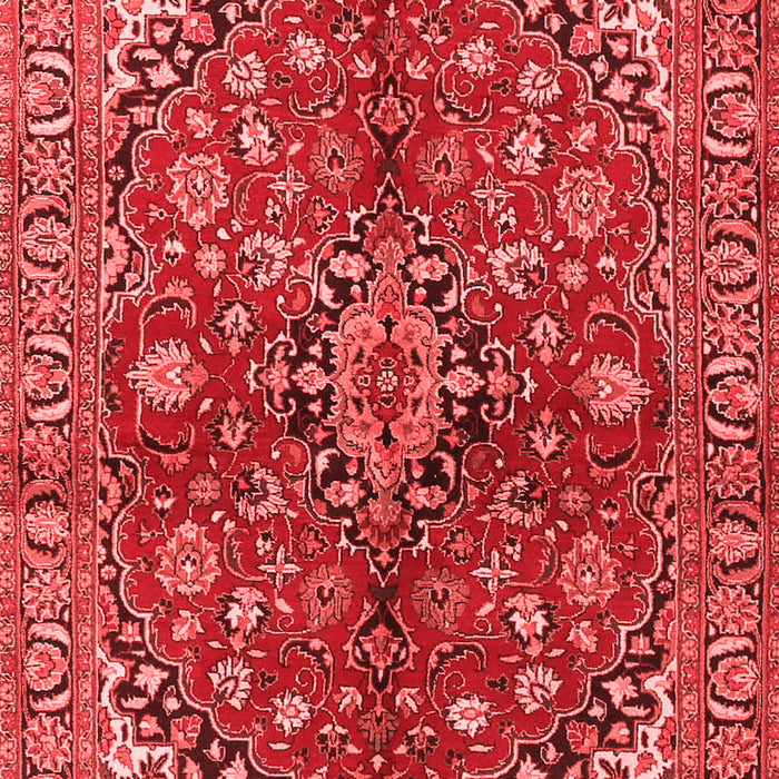 Machine Washable Medallion Red Traditional Rug, wshtr4352red