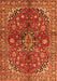 Serging Thickness of Machine Washable Medallion Orange Traditional Area Rugs, wshtr4352org