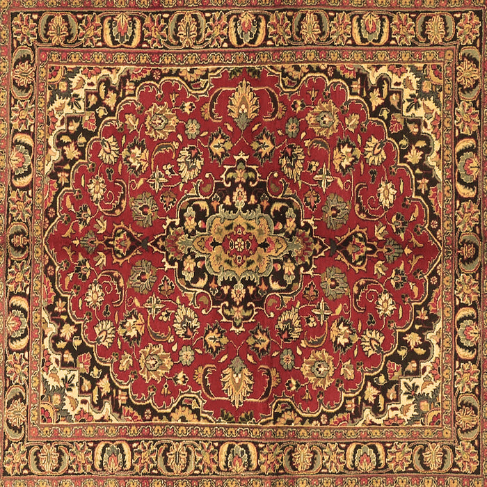 Square Medallion Brown Traditional Rug, tr4352brn