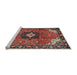 Sideview of Machine Washable Traditional Saffron Red Rug, wshtr4353