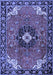 Machine Washable Medallion Blue Traditional Rug, wshtr4353blu