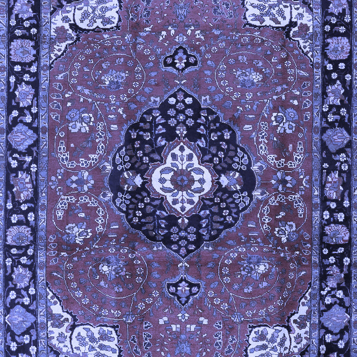 Machine Washable Medallion Blue Traditional Rug, wshtr4353blu