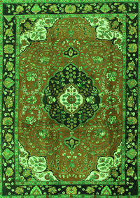 Medallion Green Traditional Rug, tr4353grn