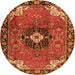 Square Medallion Orange Traditional Rug, tr4353org