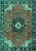 Medallion Turquoise Traditional Rug, tr4353turq