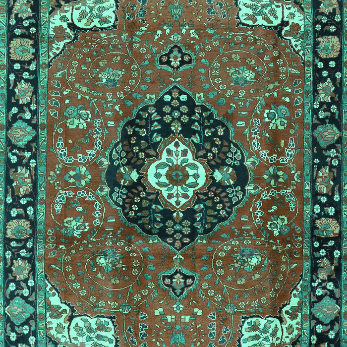 Medallion Turquoise Traditional Rug, tr4353turq