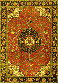 Medallion Yellow Traditional Rug, tr4353yw