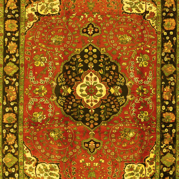 Medallion Yellow Traditional Rug, tr4353yw