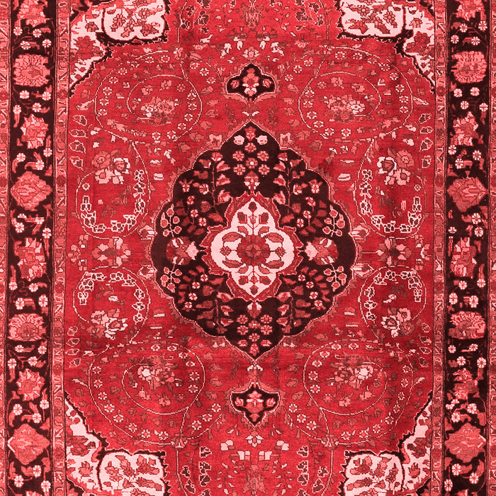 Machine Washable Medallion Red Traditional Rug, wshtr4353red