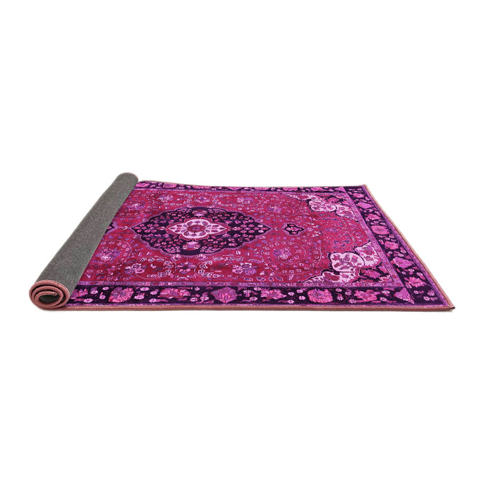 Sideview of Medallion Pink Traditional Rug, tr4353pnk