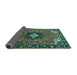 Sideview of Medallion Turquoise Traditional Rug, tr4353turq