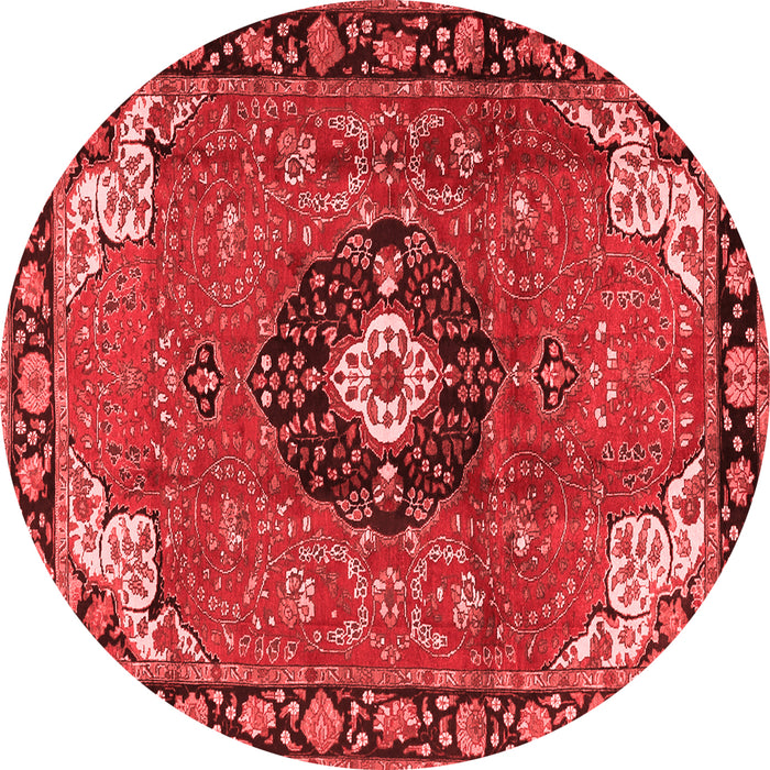 Machine Washable Medallion Red Traditional Rug, wshtr4353red