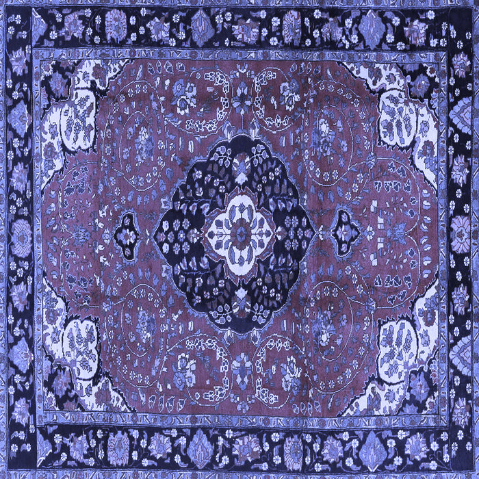 Square Medallion Blue Traditional Rug, tr4353blu