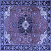 Square Medallion Blue Traditional Rug, tr4353blu