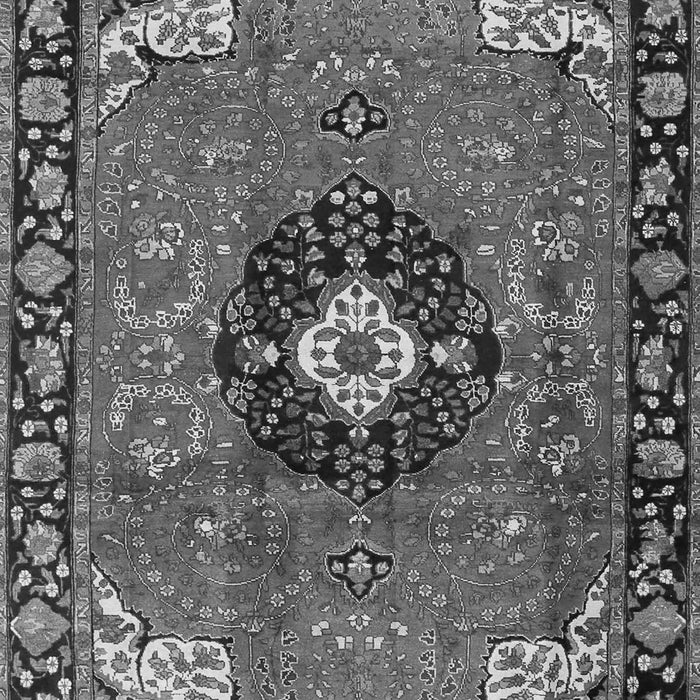 Serging Thickness of Machine Washable Medallion Gray Traditional Rug, wshtr4353gry