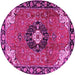 Round Medallion Pink Traditional Rug, tr4353pnk