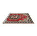 Sideview of Machine Washable Traditional Saffron Red Rug, wshtr4354