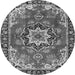 Square Medallion Gray Traditional Rug, tr4354gry