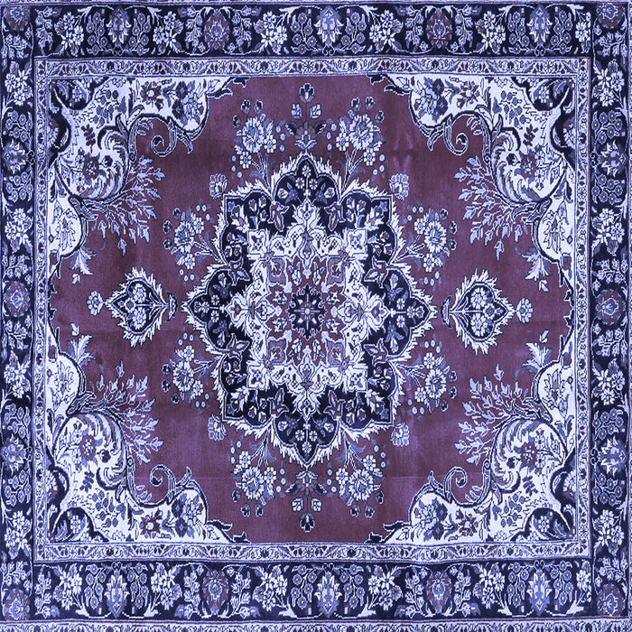 Square Medallion Blue Traditional Rug, tr4354blu