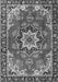 Serging Thickness of Machine Washable Medallion Gray Traditional Rug, wshtr4354gry