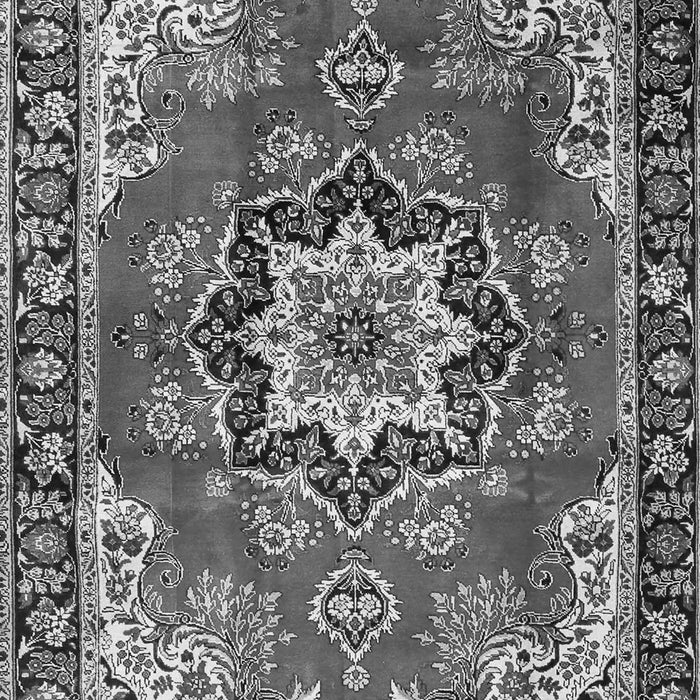 Serging Thickness of Machine Washable Medallion Gray Traditional Rug, wshtr4354gry