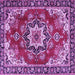 Square Medallion Purple Traditional Rug, tr4354pur