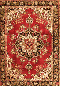 Medallion Orange Traditional Rug, tr4354org