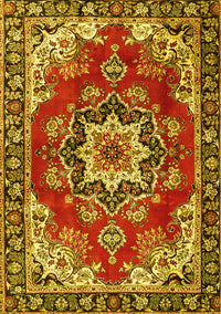 Medallion Yellow Traditional Rug, tr4354yw